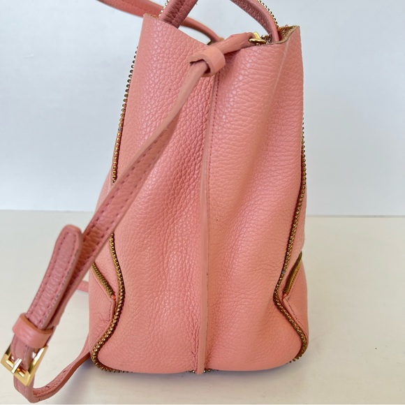 BOTKIER Soho Rossa Pebbled Leather Gold Signature Zip Small Shoulder Bag Tote - Picture 5 of 16